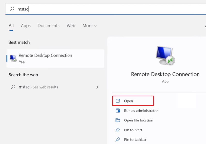 باز کردن Remote Desktop در ویندوز 11