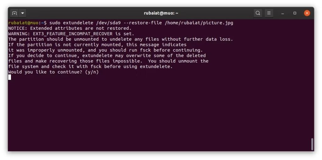 بازیابی فایل های حذف شده در لینوکس با استفاده از extundelete
