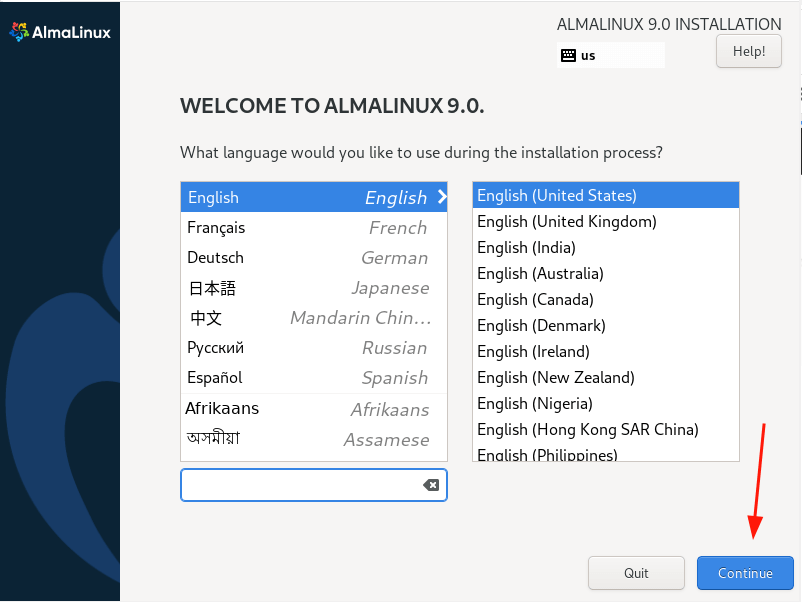 راه‌اندازی سیستم با AlmaLinux 9