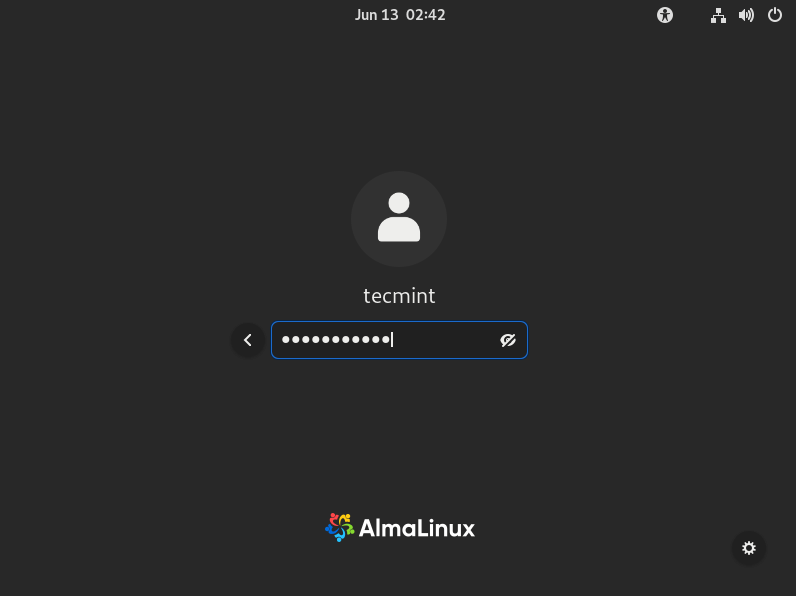 به AlmaLinux 9 وارد شوید