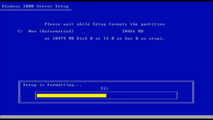 نصب ویندوز سرور 2000
