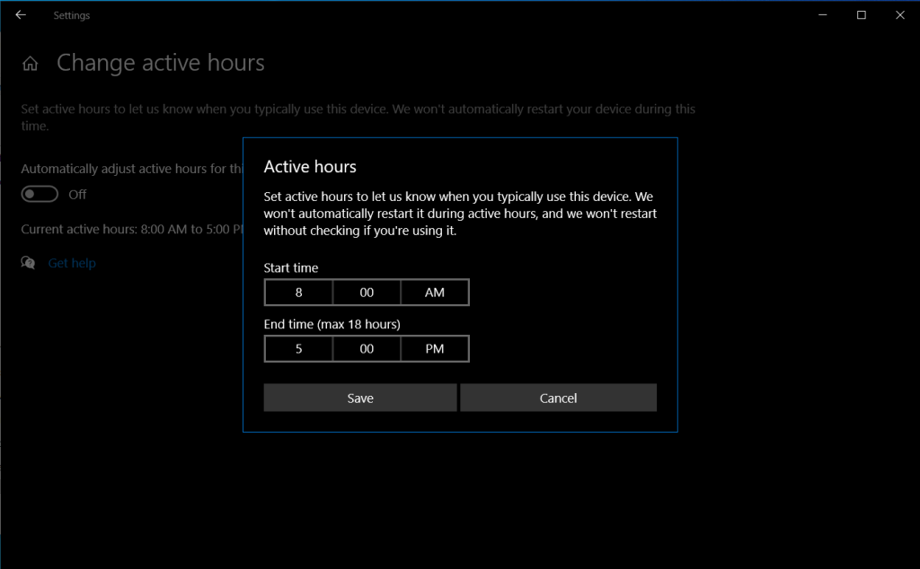 Windows 10 etkinlik süreleri