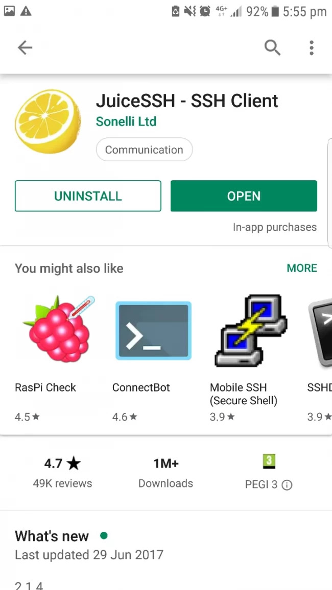 Juicessh aracılığıyla Android ortamında SSH kurulumu