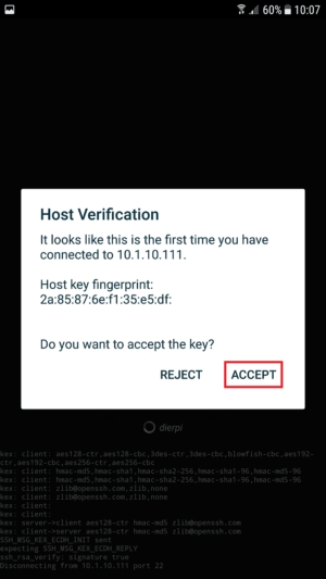 Juicessh uygulaması aracılığıyla Android'de SSH'yi kurma