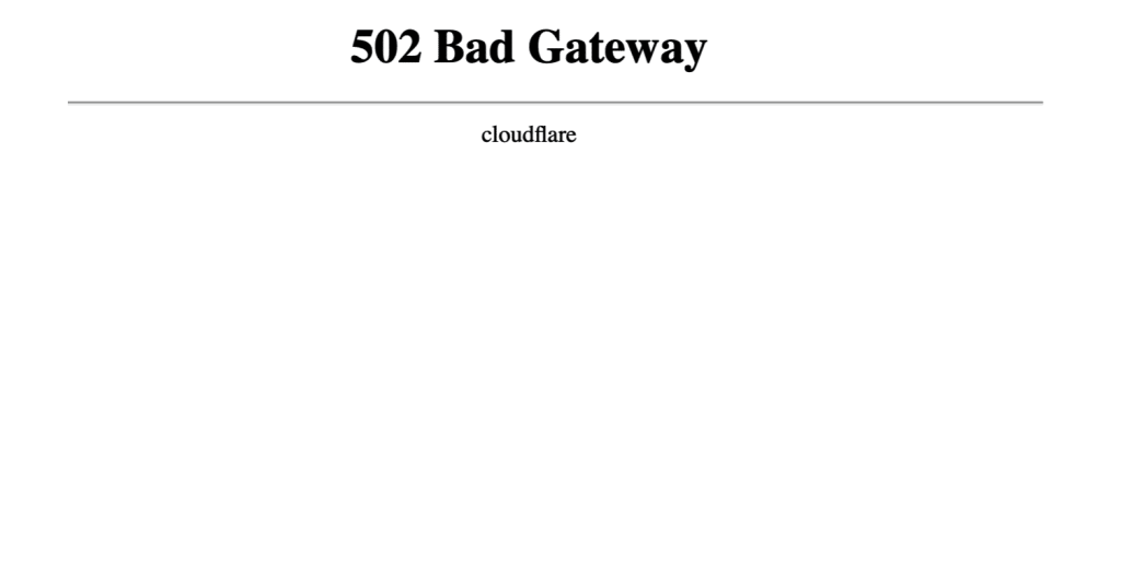 خطای 502 Bad Gateway با کلودفلر