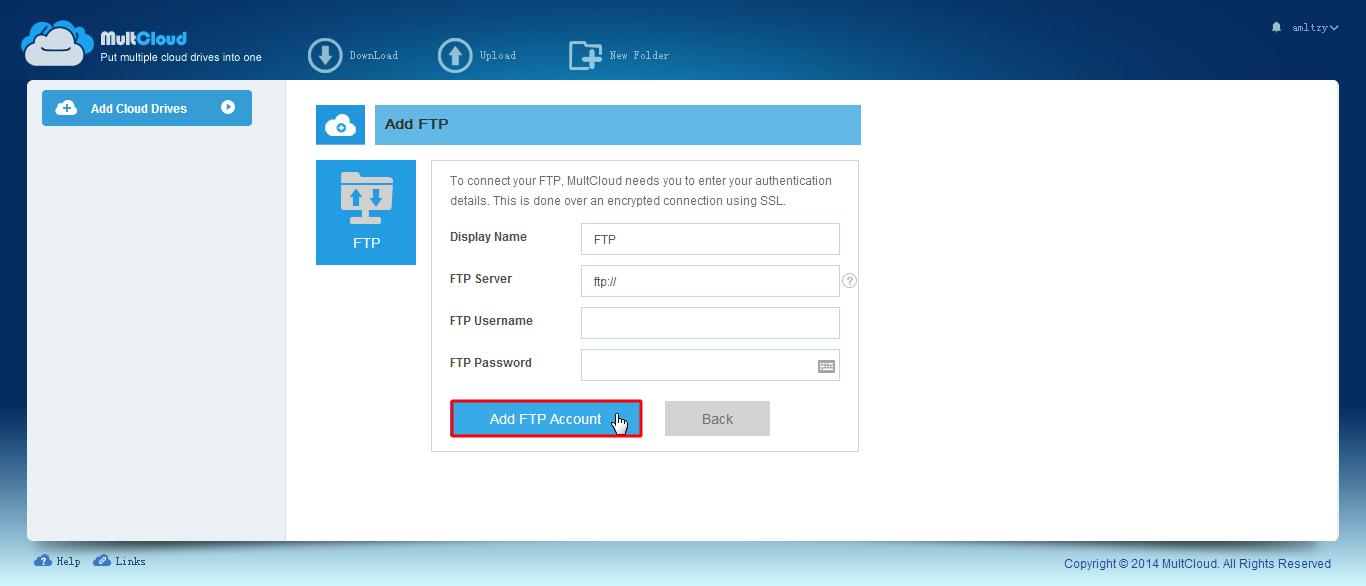 اضافه کردن حساب های ftp برای انتقال محتوا از یک سایت به سایت دیگر