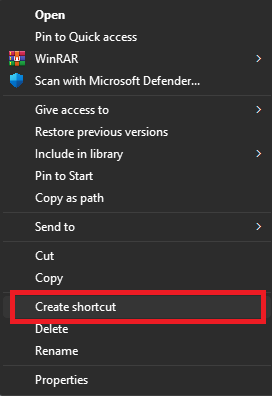 ایجاد shortcut در ویندوز