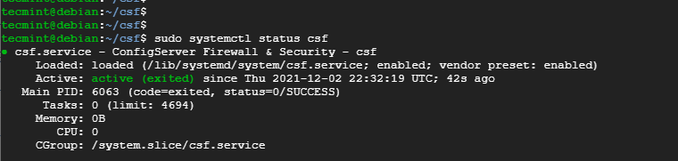 Ubuntu'da CSF güvenlik duvarını etkinleştirme