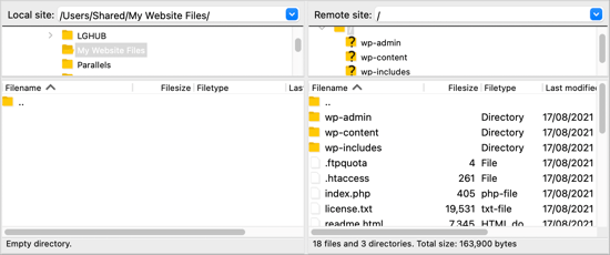 استفاده از Filezilla برای مدیریت فایل ها در سایت وردپرس