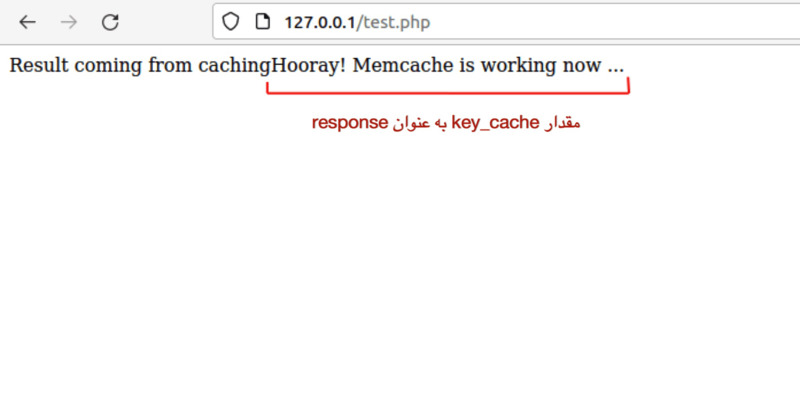 خروجی فایل phpinfo برای کد تست memcached