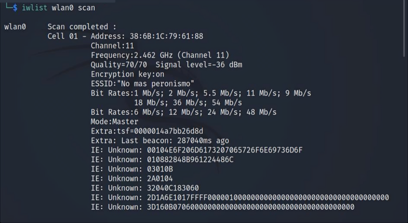 مشاهده لیست شبکه های وای فای در کالی لینوکس