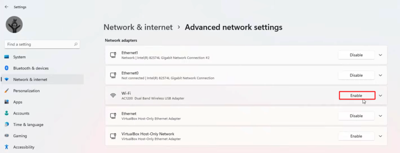 فعال سازی مجدد شبکه برای رفع مشکل اتصال به اینترنت در ویندوز ۱۱