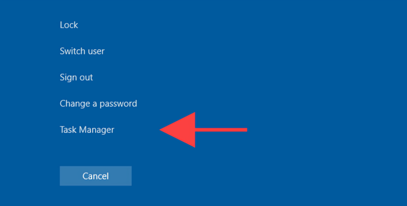 باز کردن task manager با Windows Security